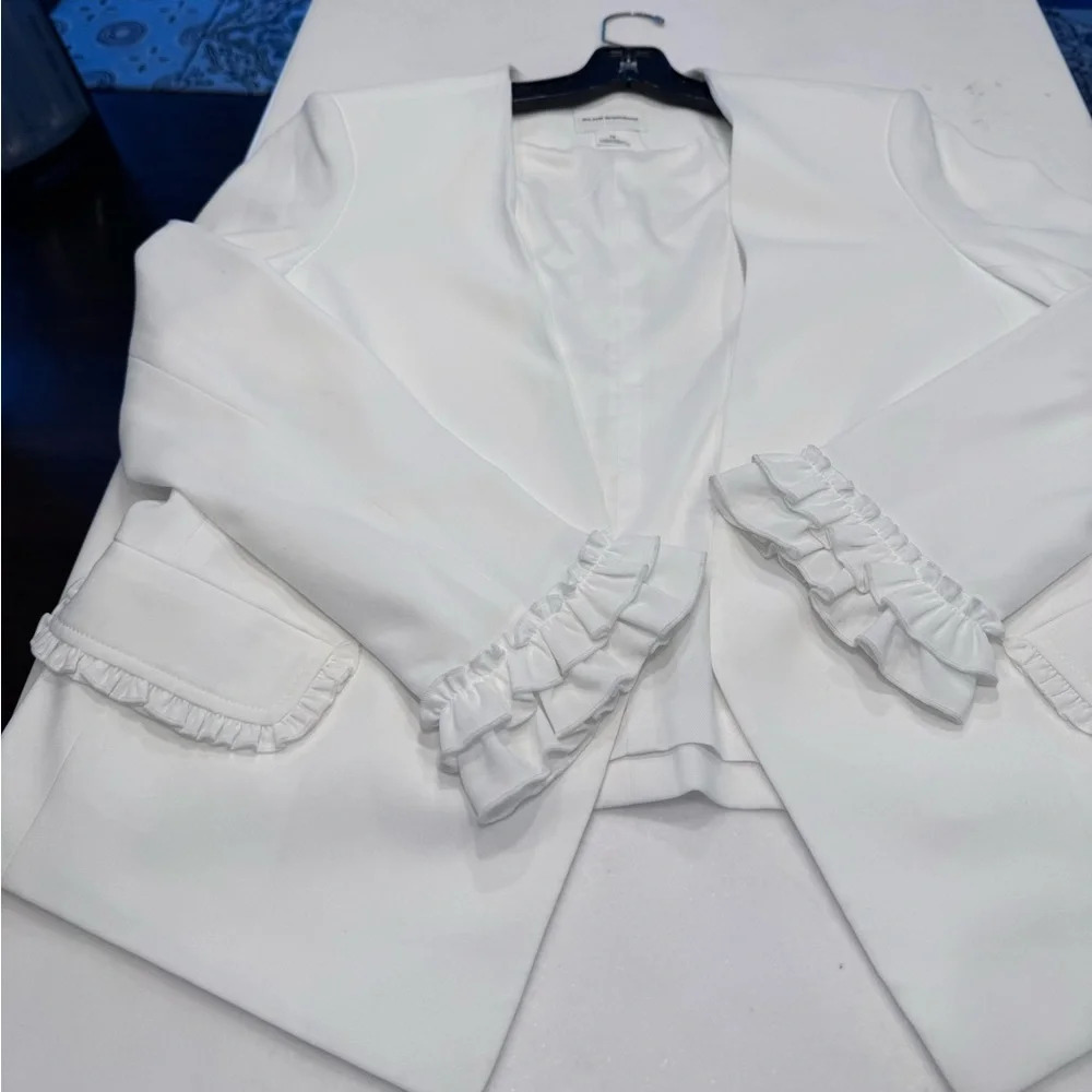 Club Monaco White Ruffle Blazer - Picture 12 of 14